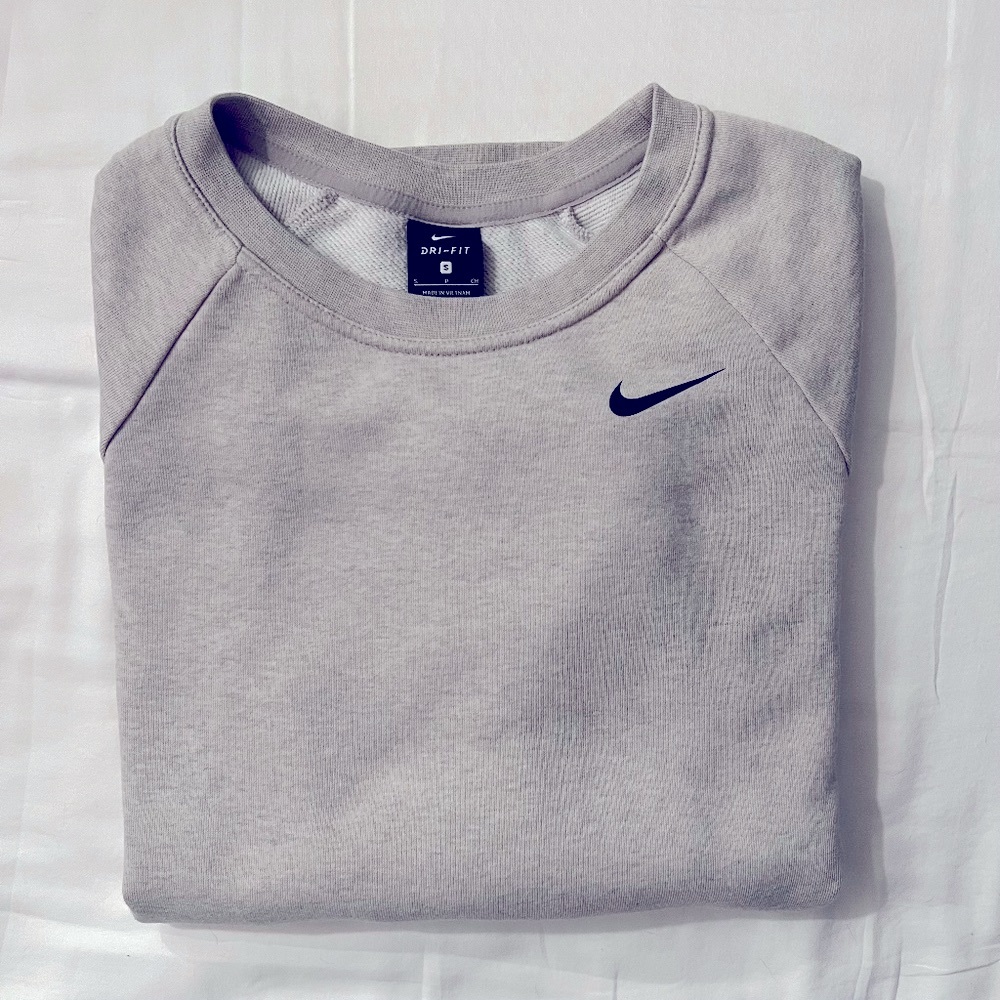Nike W's Longsleeve Drifit Sweatshirt, Light Grey, Small